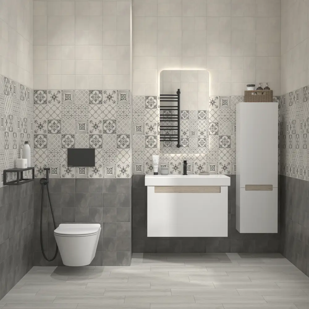 Kerama Marazzi Бордо — настенная плитка серо-бежевого оттенка 25×40 см 89380748 STLM-1489135 - Вид №1