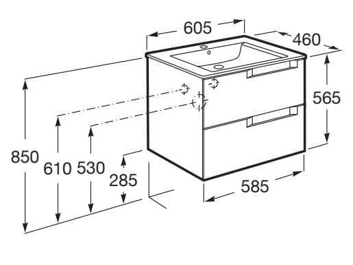 Деревянный умывальник с ящиками Roca Aleyda ARCH-00140420 - Вид №52