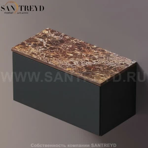 Agape ELL Столешница на тумбу с возможностью установки 1-2 раковины. Размер: длина от 80 см до 100 см. Отделка: коричневый мрамор AELLM0MCC0810DD