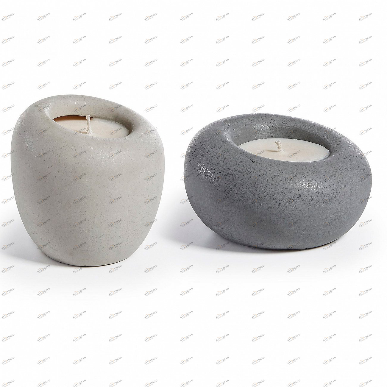 Свеча в керамическом подсвечнике Nud от La Forma, 2 штуки LA FORMA NUD 342931 Серый 