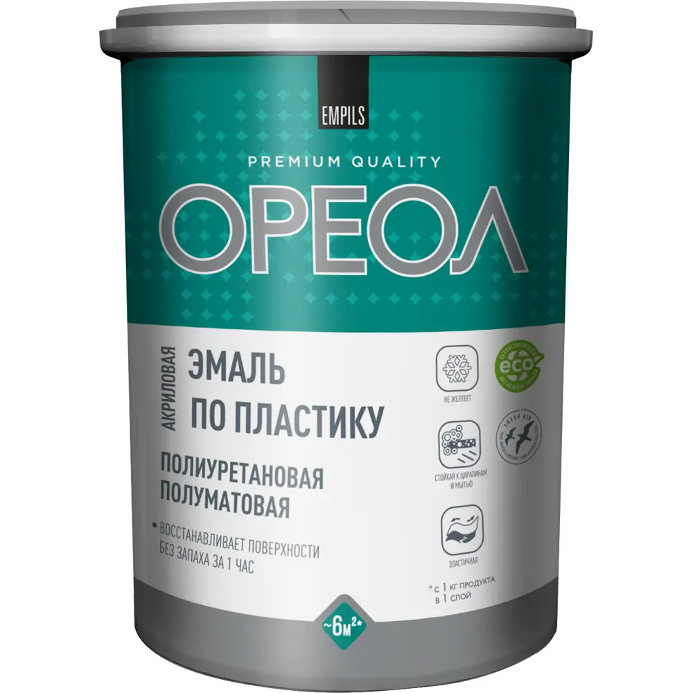 Эмаль ОРЕОЛ для пластика - универсальное покрытие для внутренних и наружных работ 89376149 STLM-1572673