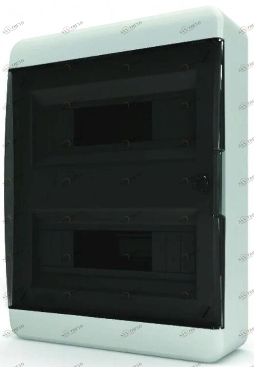 Бокс внешний на 24 модуля Tekfor (черная прозрачная дверь) 7303