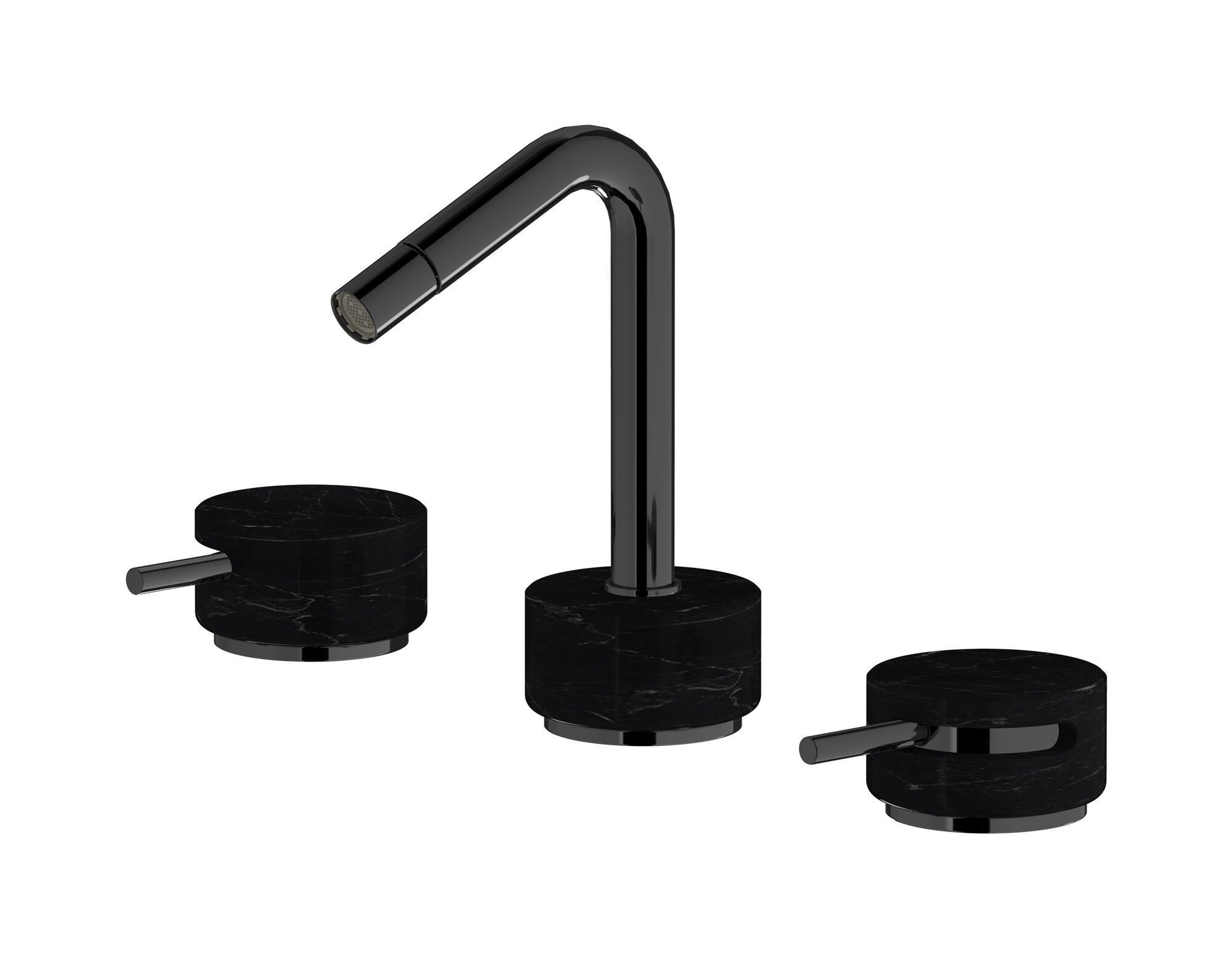 Смеситель для биде с 3 отверстиями для мраморной столешницы с автоматическим сливом IB мрамор + мрамор Elle ARCH-00121920 - Вид №4