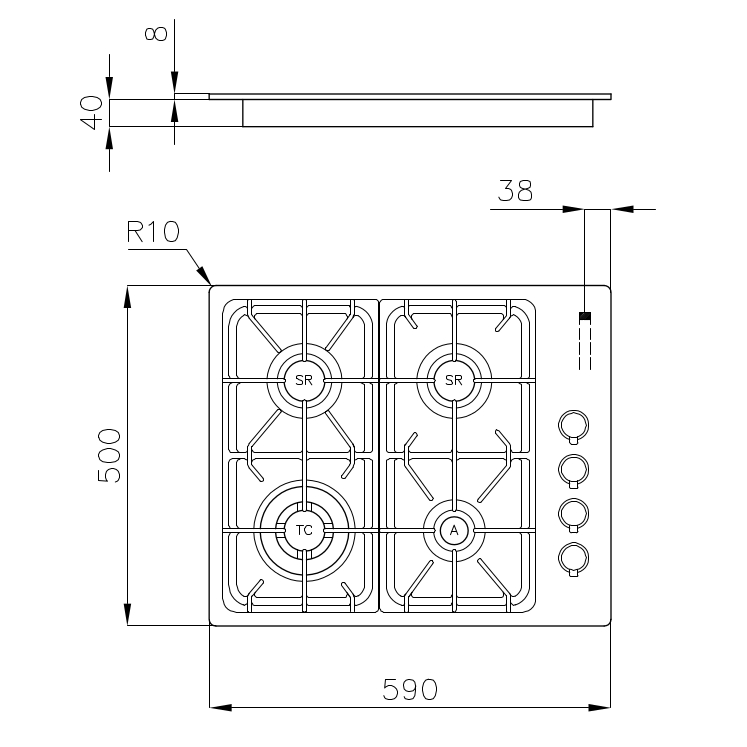 Foster Варочная панель Professionale 7053062 - Вид №1