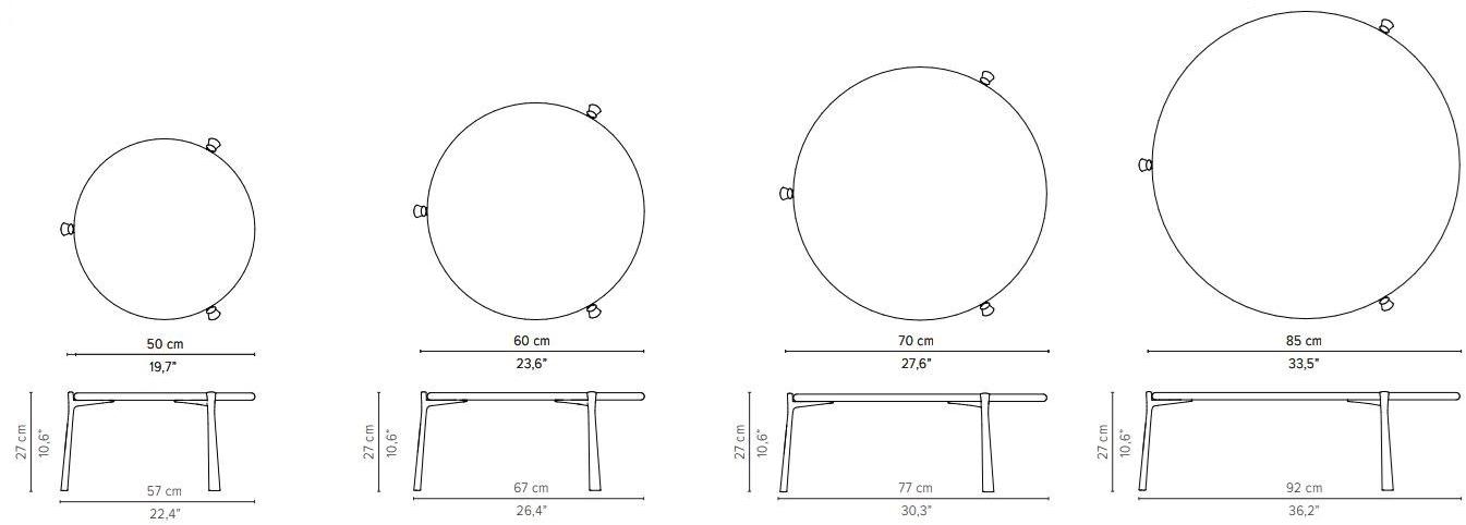 TRIBÙ Круглый садовый стол из алюминия с порошковым покрытием Branch sun-id-1467865 - Вид №4