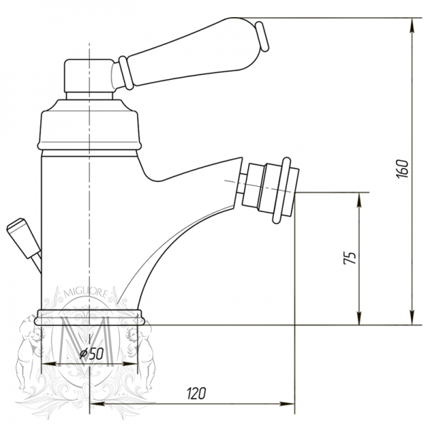 Смеситель MIGLIORE Ermitage ML.ERM-7023.BI.DO для биде, золото  - Вид №1