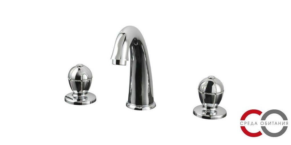 Смеситель для раковины на 3 отверстия с автоматическим сливом 75.075 MAIER 75 KLASS 75075 - Вид №1