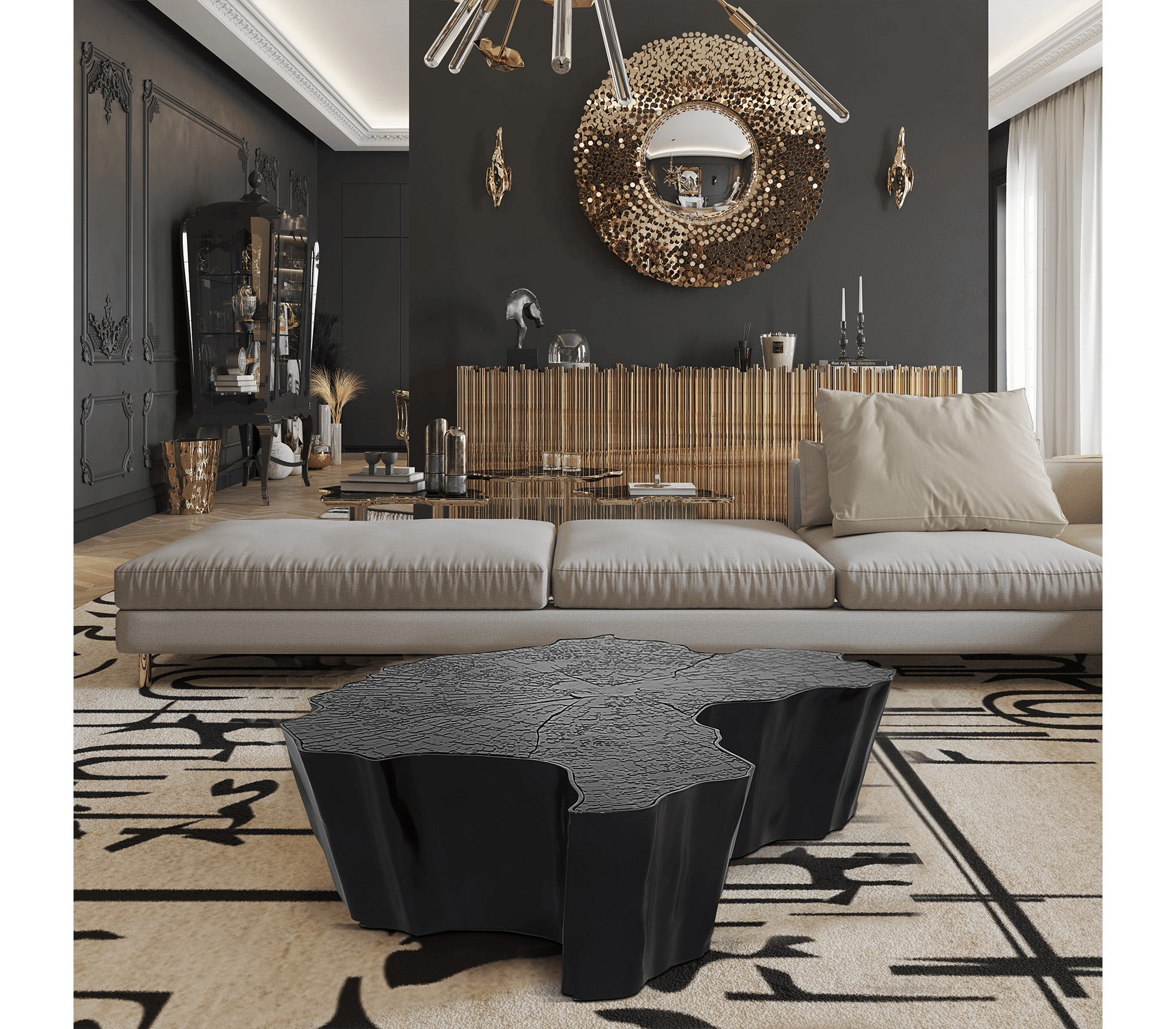 0-091 Eden черный центральный стол Boca Do Lobo  - Вид №11