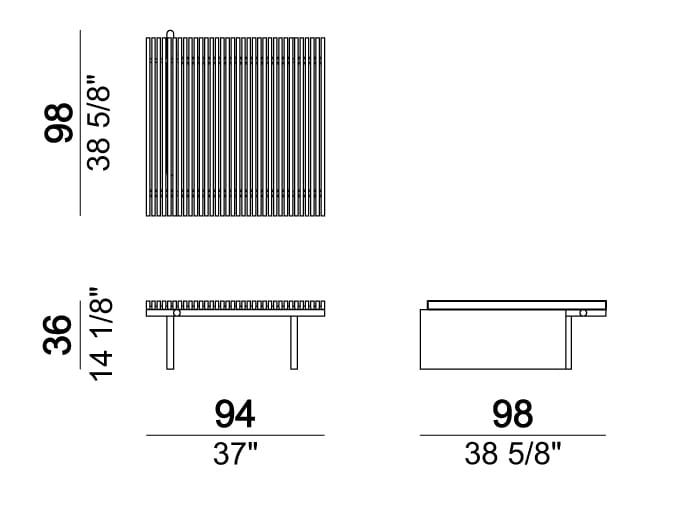 Стальной и деревянный низкий круглый садовый столик Arketipo TALAMONE ARCH-00043978 - Вид №5