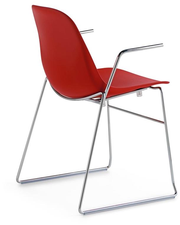 Crassevig Стул из полипропилена, штабелируемый салазками Pola sun-id-1476016 - Вид №1