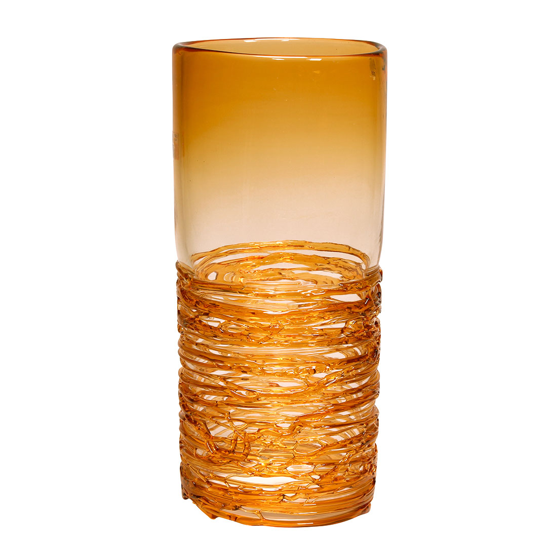 4565 ORIGINALMURANOGLASS Ваза Янтарная Филанте - муранское стекло OMG 16 см  - Вид №1