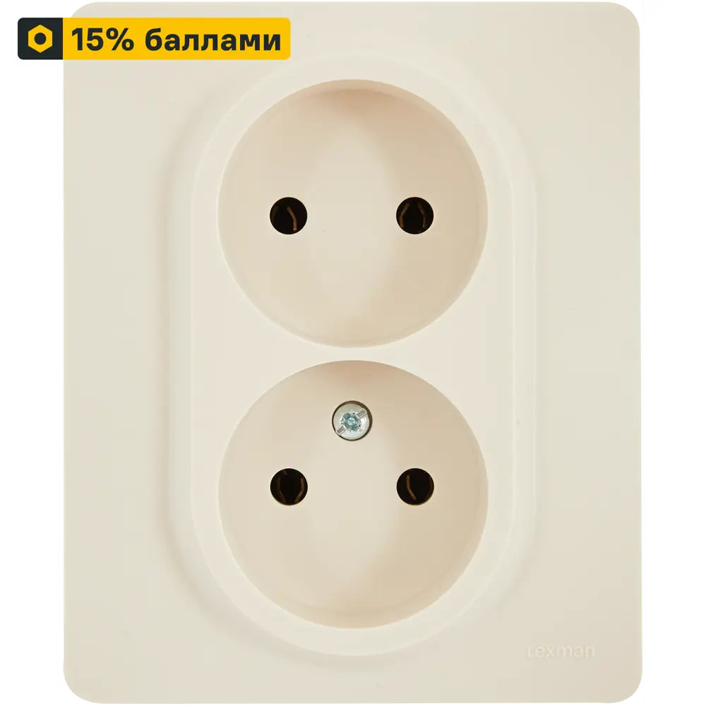 LEXMAN LILIAN - Двойная розетка скрытого монтажа в цвете слоновая кости 86761396 STLM-0071350