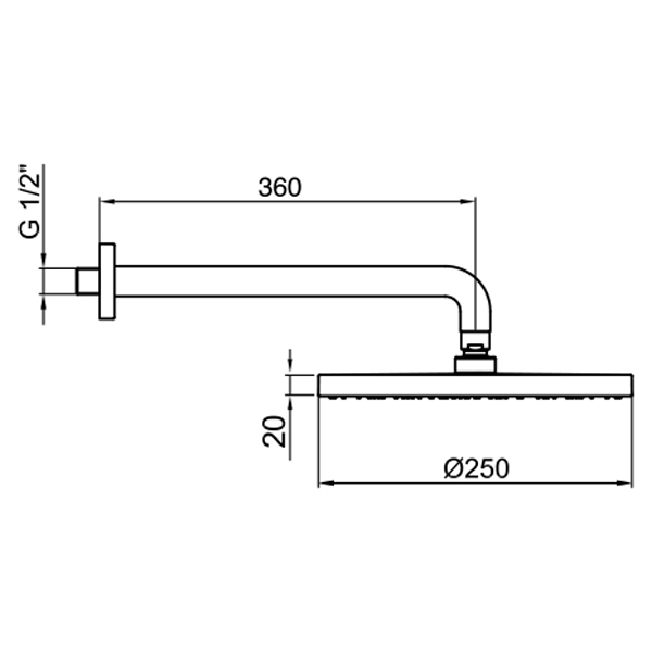 AC0398560METAL Верхний душ Webert Comfort - Вид №1