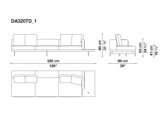 3-местный тканевый диван с полуостровом B&B Italia док ARCH-00061121 - Вид №118
