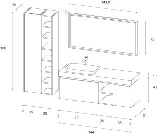 Kami 18 – 10 Mastella  Kami  Комплект мебели для ванной - Вид №4