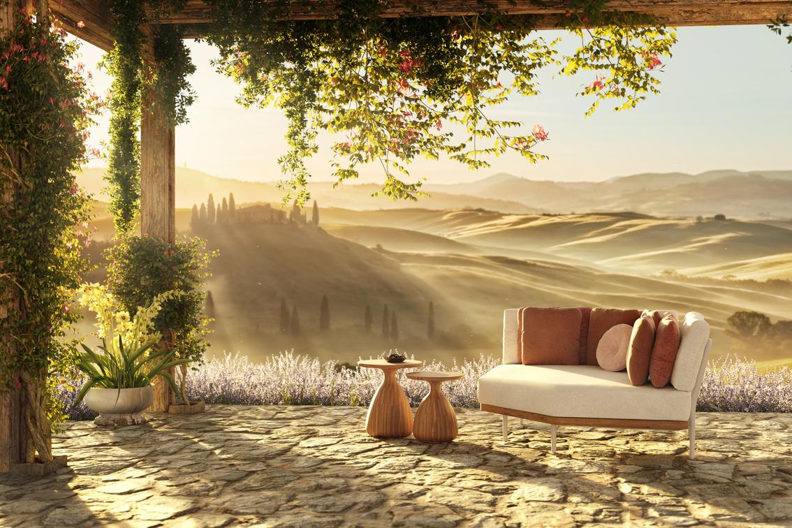 MNST267 Правое угловое двойное сиденье лава teak nero Manutti Flex - Вид №12