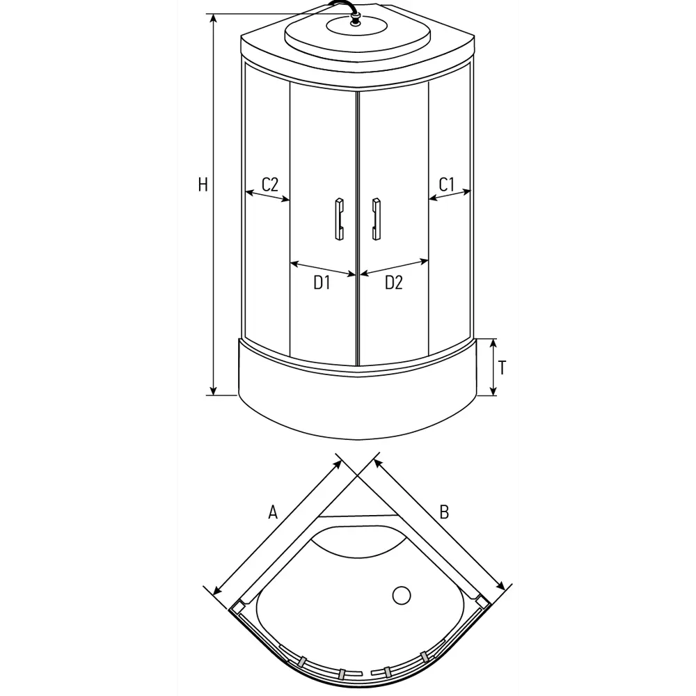 Душевая кабина Mirwell 90х90 см Santreyd Без серии STLM-2087537 - Вид №1