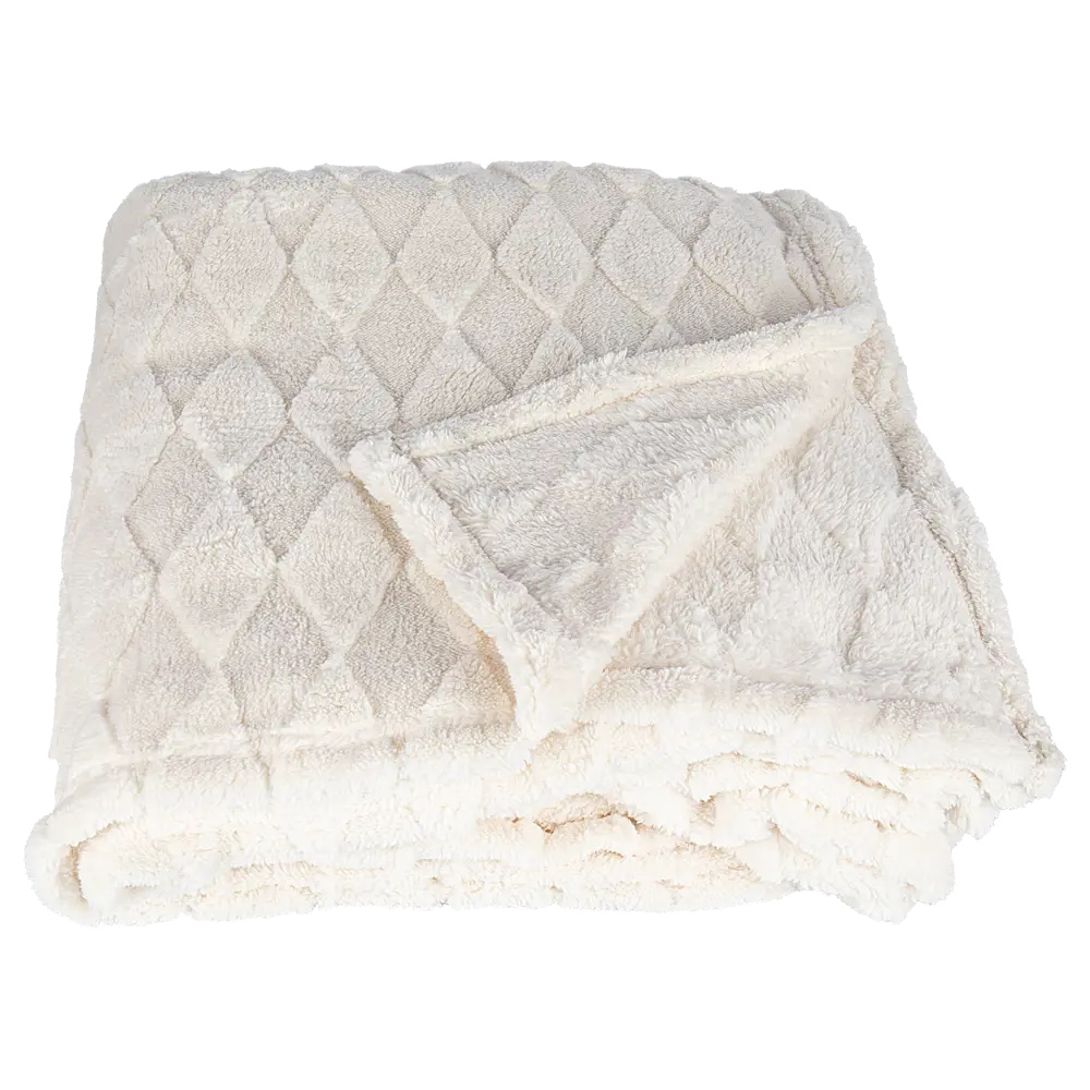 Плед Ромбы 200x220 см фланель цвет кремовый Ardenza STLM-2045067