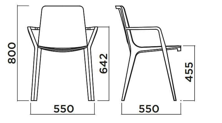 Деревянный стул с подлокотниками Infiniti Seame ARCH-00095183 - Вид №2