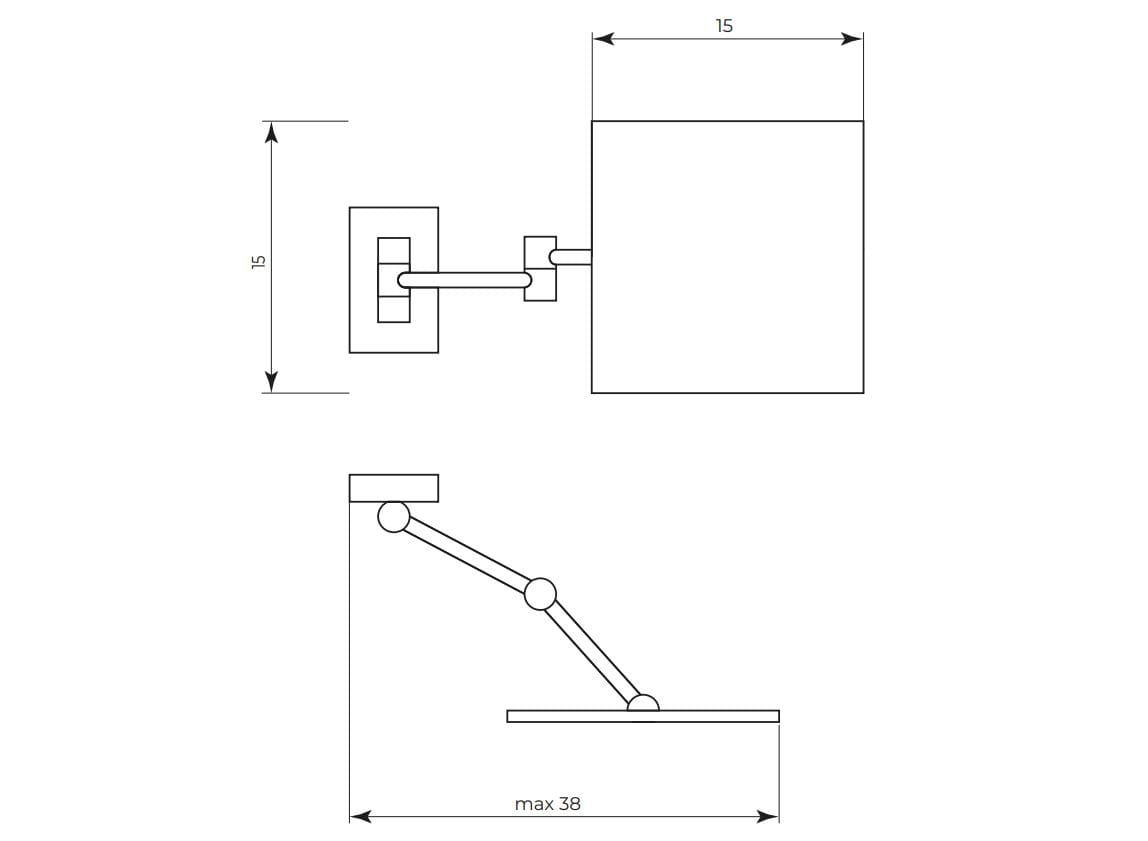 Настенное латунное квадратное увеличительное зеркало Gaia Mobili Complements ARCH-00120290 - Вид №2