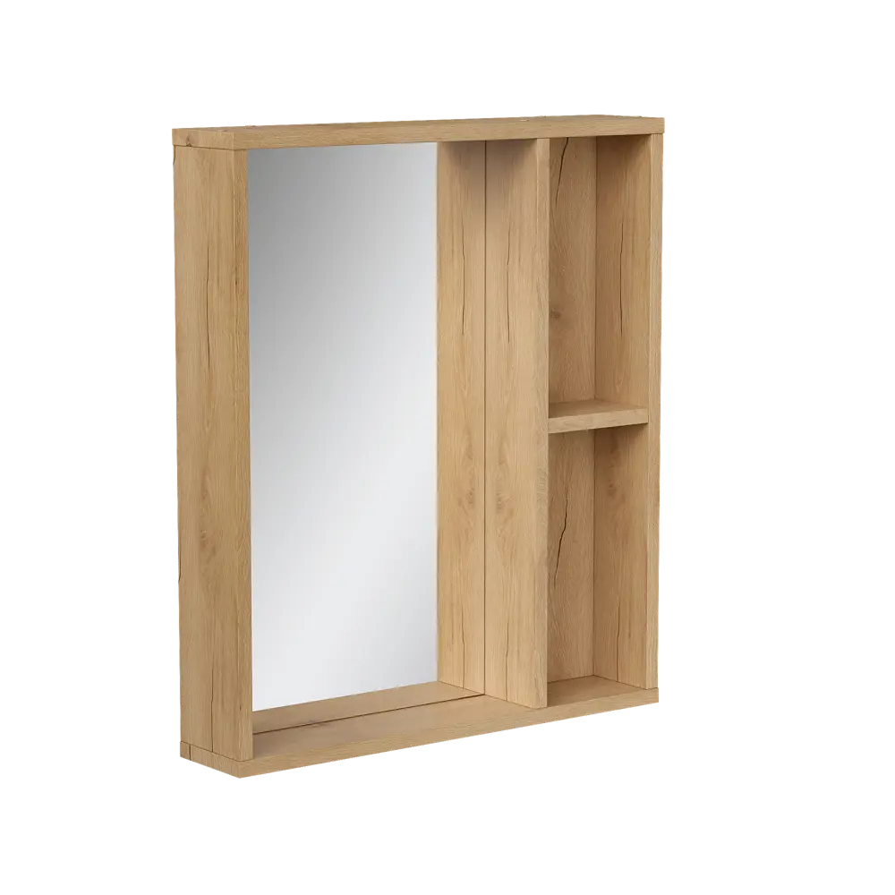 Зеркало для ванной Сохо KONSENSA с полками 60x69.6 см цвет светлый дуб STLM-2048394 - Вид №3