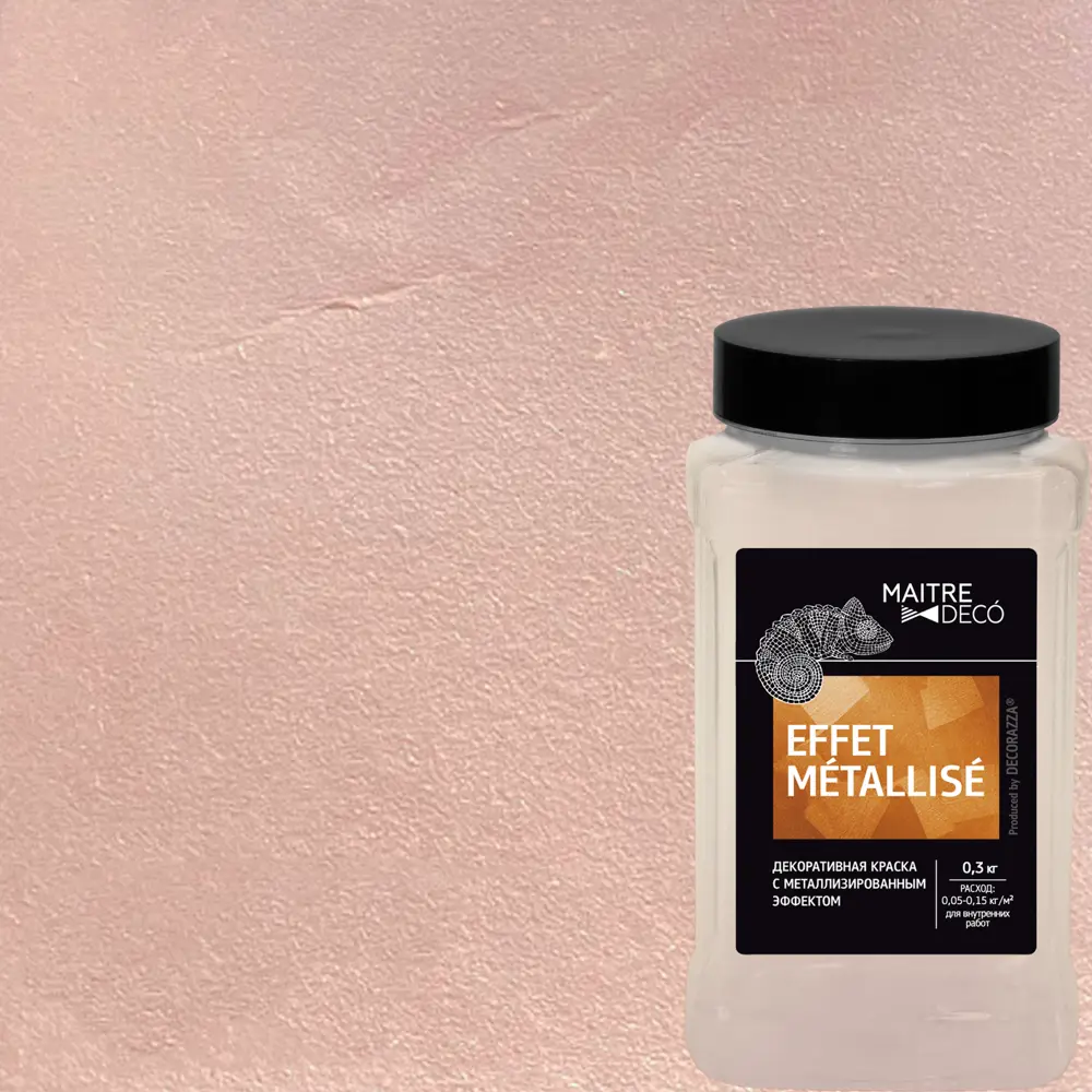 MAITRE DECO Декоративная краска Metallise Rose с металлическим блеском 0.3 кг 82891086 STLM-0037580