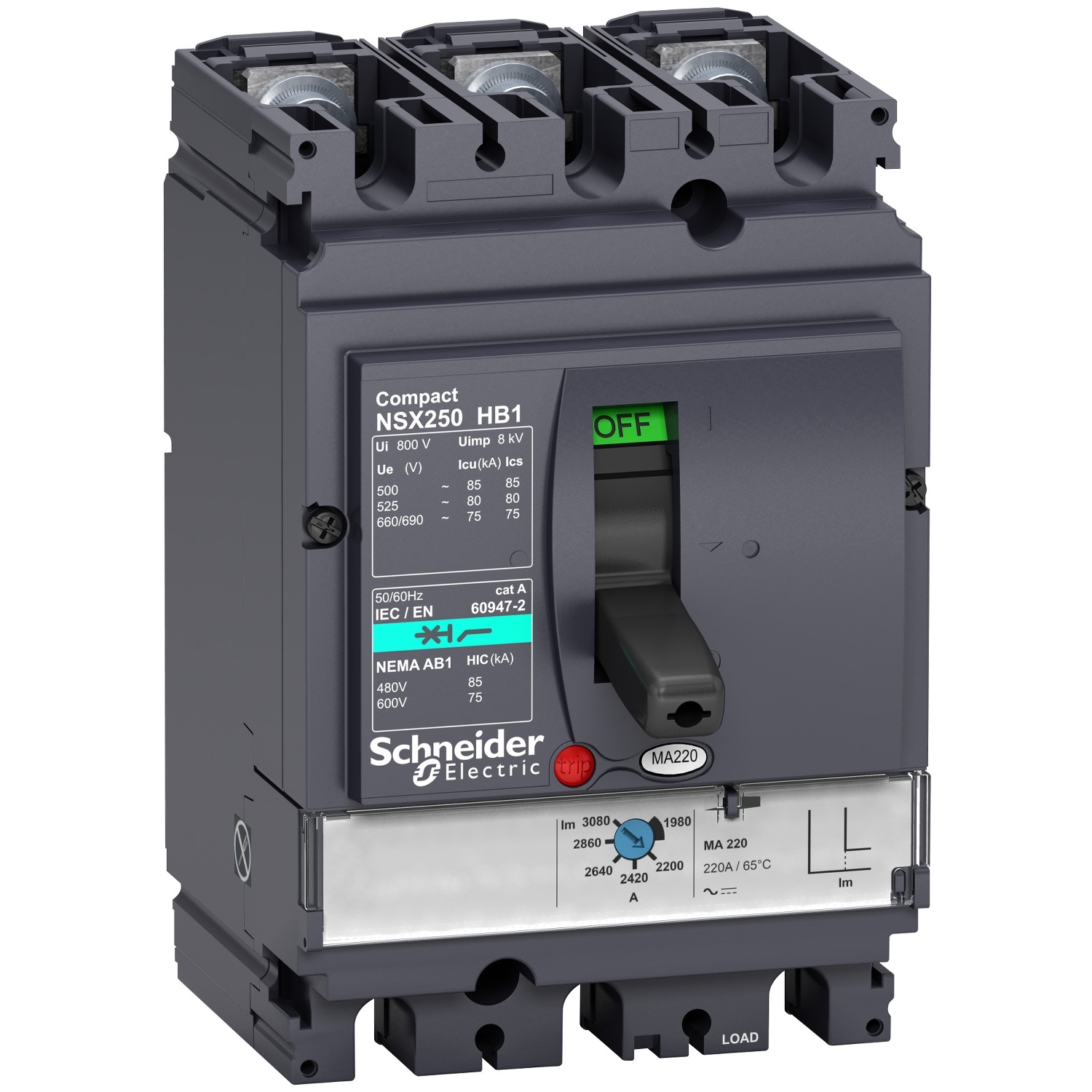LV433249 Силовой автомат NSX, 85кА, 3P, 25А Schneider Electric Compact 