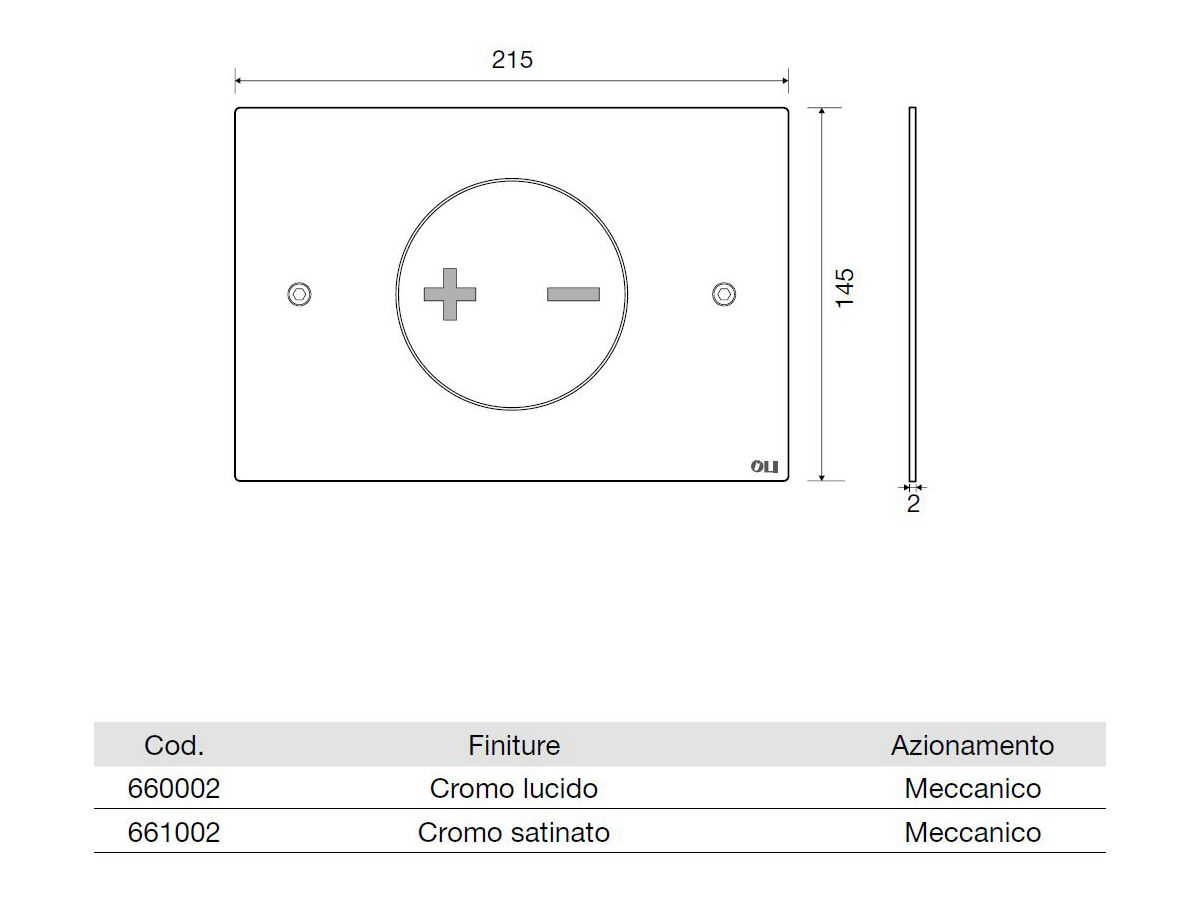 Полированная стальная туалетная панель управления OLI INO-X 02 ARCH-00084632 - Вид №3