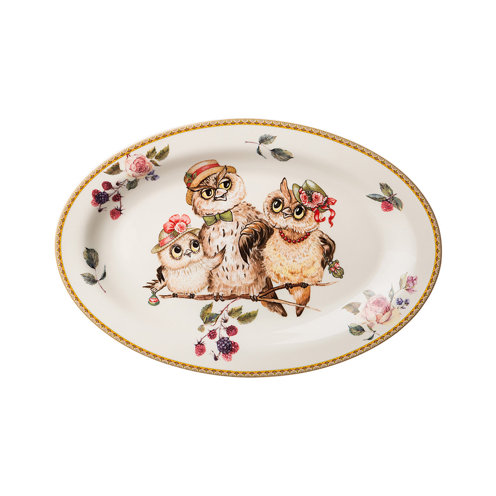 415-2168 Посуда фарфоровая Блюдо овальное "OWLS PARTY" Lefard 