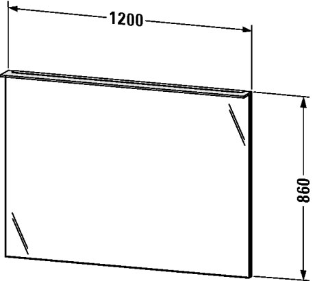 XL749609191 Зеркало с подсветкой X-Large #XL7496 1200 x 36/105 мм Серо-коричневый декор Duravit - Вид №1