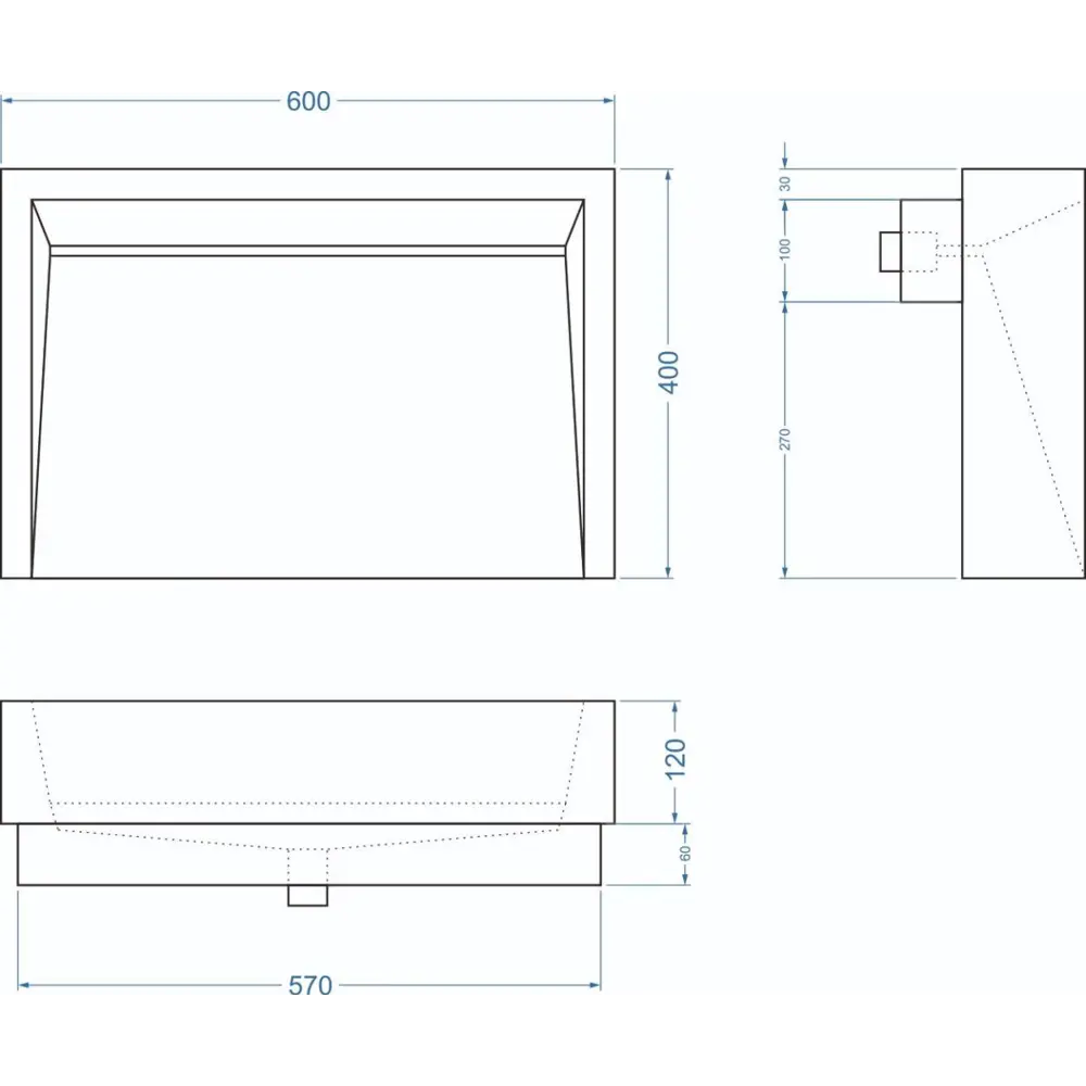 Раковина Mariana 600 накладная 60 см цвет графит Santreyd STLM-2010374 - Вид №3