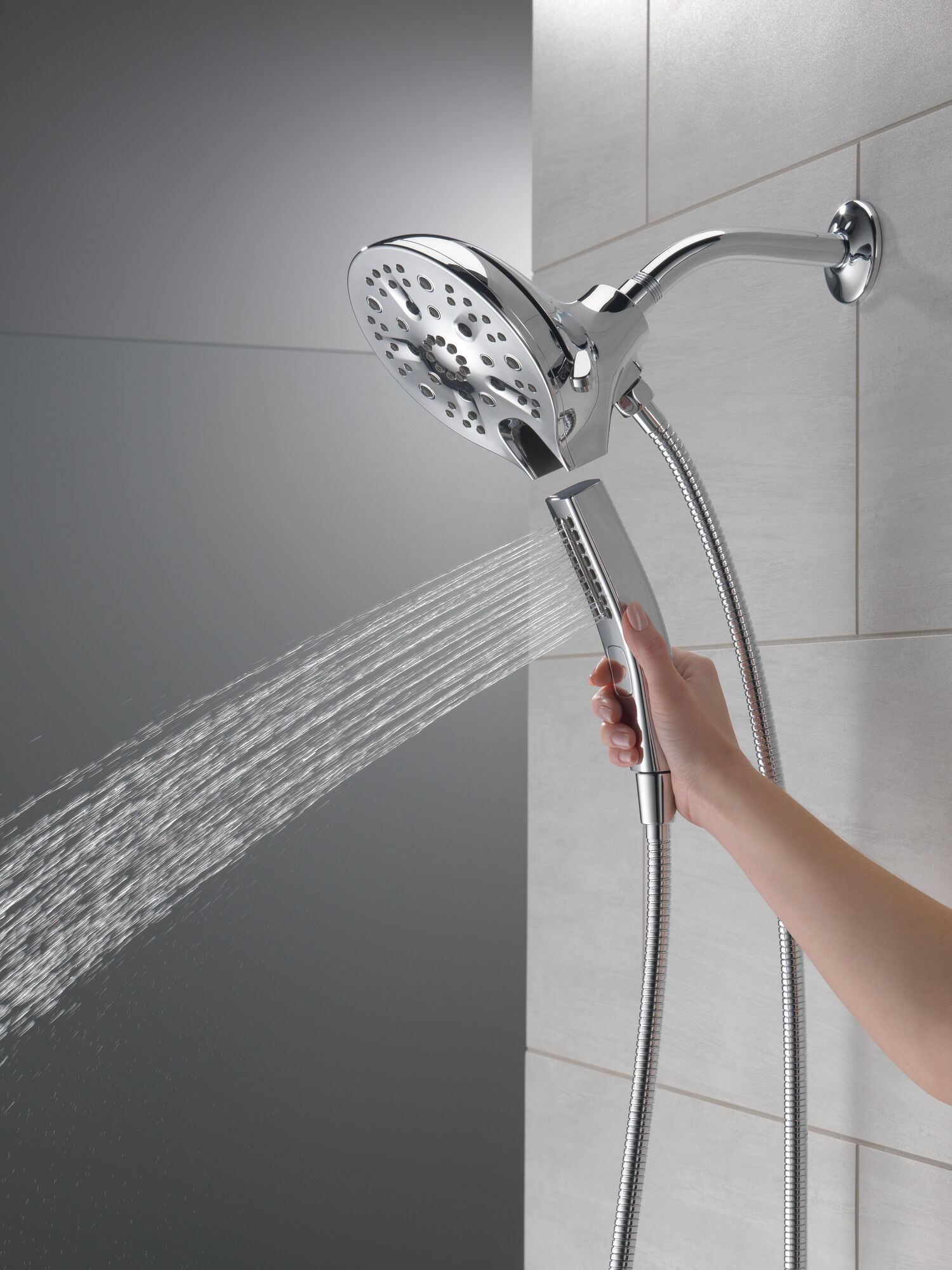 58620-PK In2ition® H2Okinetic® Душ два в одном с 5 настройками Delta Faucet Universal Showering Хром  - Вид №5