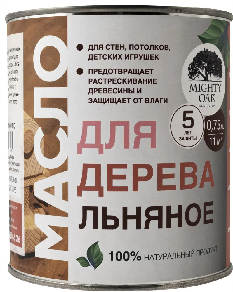 Натуральное льняное масло MIGHTY OAK для защиты дерева 82767806