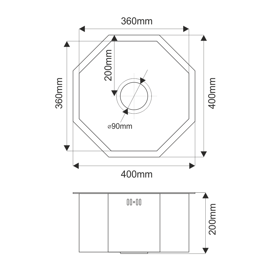 Мойка D400B Octavia MELANA Profline 1,2/200 ГРАФИТ врезная фигурная D400B D400B черная - Вид №2
