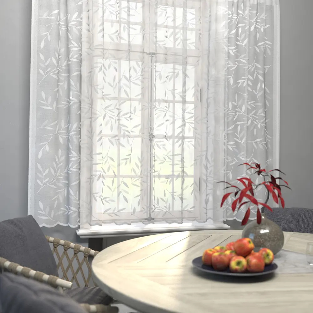 Тюль жаккардовый с растительным рисунком 160×250 см белый 89433387 Santreyd STLM-1583897 - Вид №5