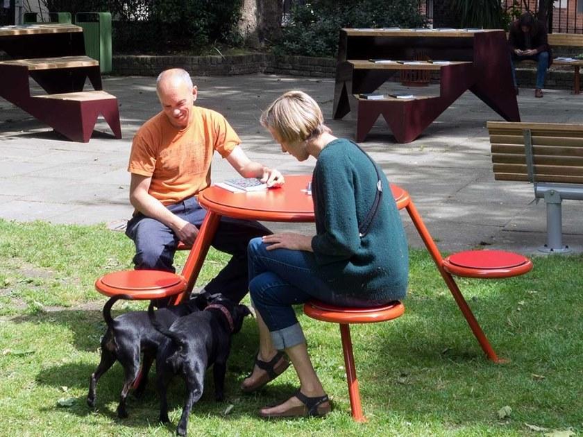 VESTRE Стол HPL для общественных мест со встроенными стульями sun-id-1417334 - Вид №8