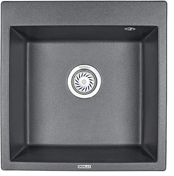 5102, ШВАРЦ (чёрный металлик), кухонная мойка, кварц