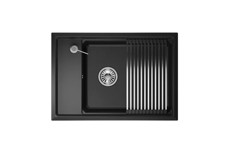 KS-7305, ЧЁРНЫЙ, кухонная мойка, кварц GRANULA 7305-ST318 - Вид №1