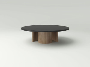 Дубовый журнальный столик с каменной столешницей