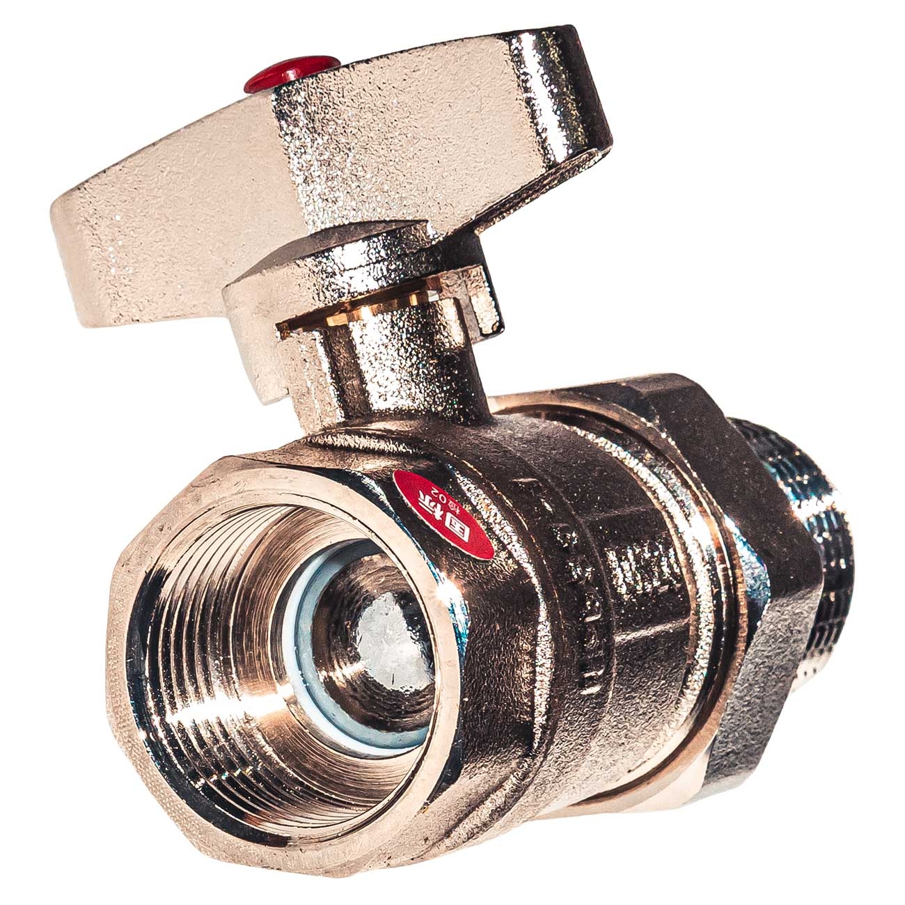 21020 Кран шаровой с американкой в/н 3/4" бабочка, латунь LAB.Space  - Вид №4