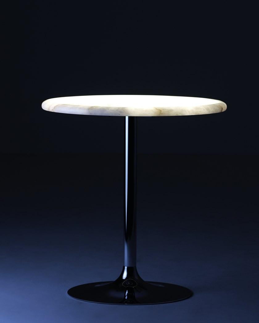 edra Стол с алебастровой столешницей и металлическим основанием  Flm010/020/030  - Вид №2