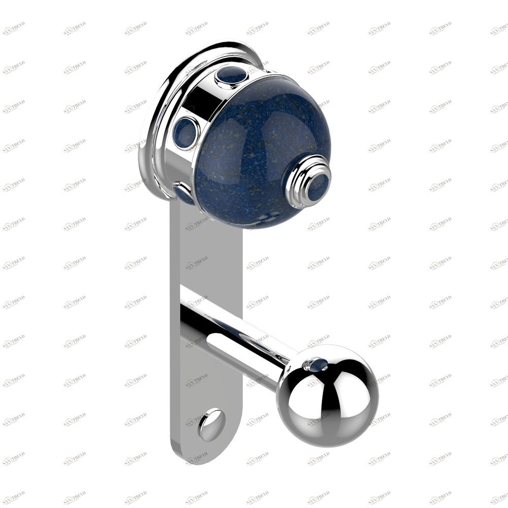 A1W-517 Крючок для халатов одинарный Thg-paris Sully с лазуритом Хром A1W-517 CAT.A