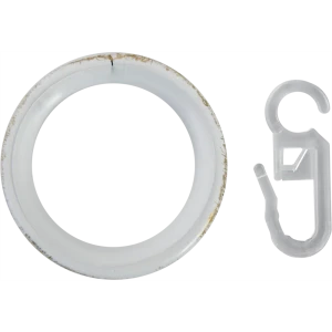 Кольцо с крючком Orbis, металл, цвет античный белый, 2 см, 10 шт.