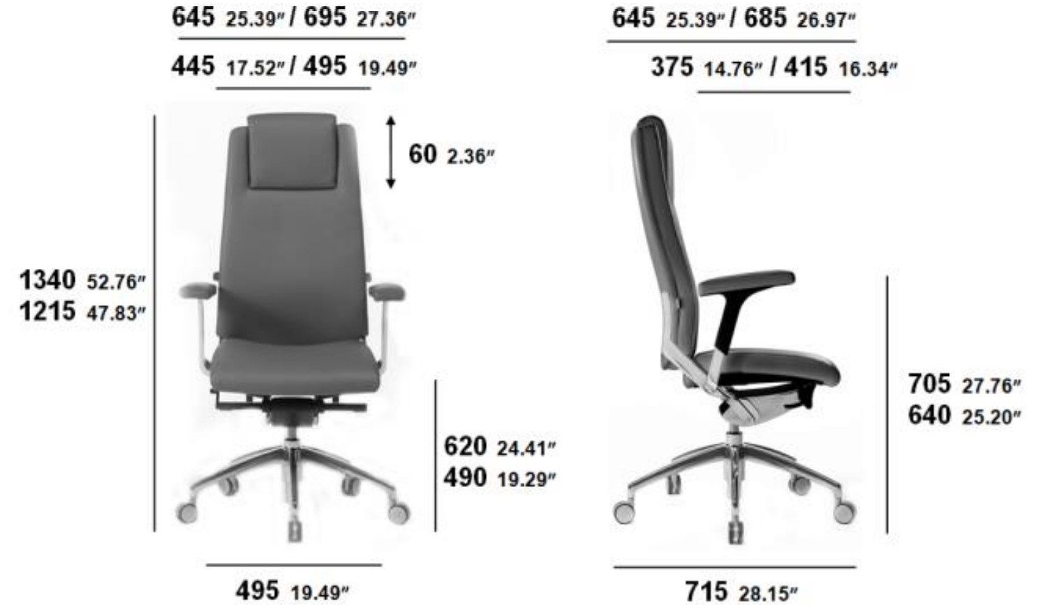 Кожаное вращающееся офисное кресло SITIA Black Or White ARCH-00143591 - Вид №3