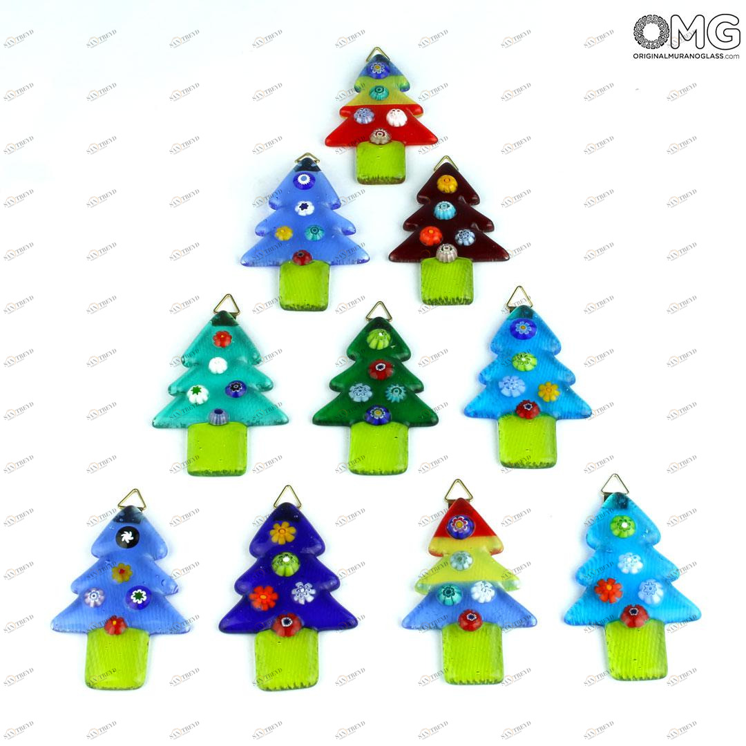 3672 ORIGINALMURANOGLASS Набор ёлочных игрушек - муранское стекло OMG  см 