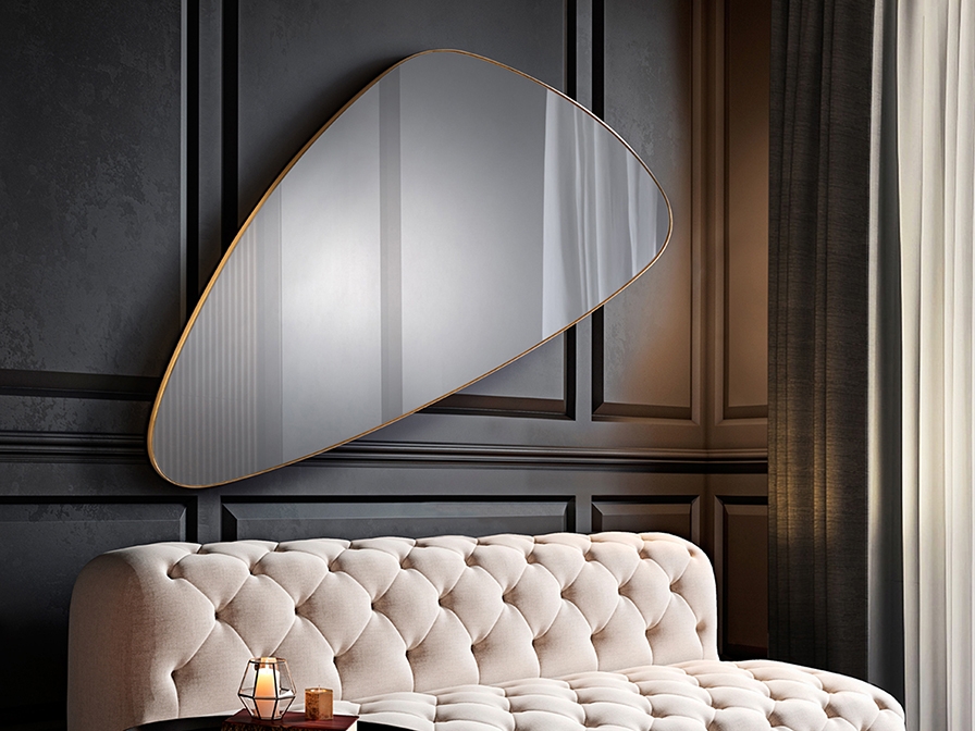 091258 Зеркало треугольное 168Х81 золото Schuller Orio  - Вид №1