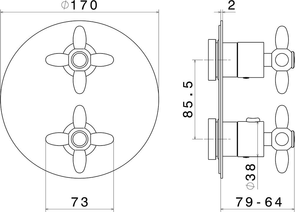 newform Смеситель для душа в классическом стиле Antea 67668e - Вид №1