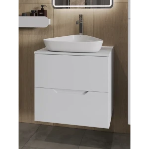 92017436 Тумба под раковину подвесная Topline TLLi-60TuwMDF+B07-500W 60см с раковиной цвет белый STLM-1544326