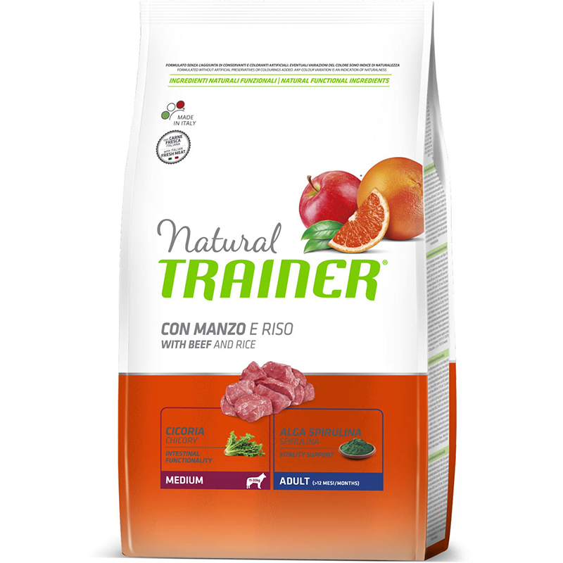 ПР0049149 Корм для собак TRAINER Natural для средних пород говядина, рис сух. 3кг NATURAL TRAINER 