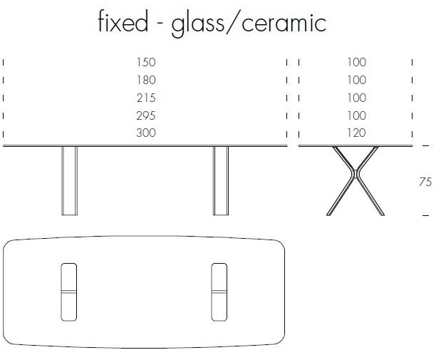 Tonin Casa Прямоугольный стеклянный стол Still T8093 - Вид №2